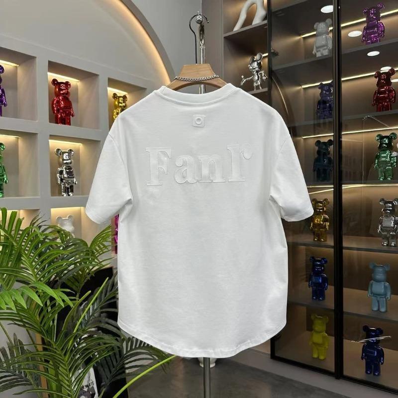 

Мужская модная футболка с коротким рукавом и принтом букв в стиле пэчворк - Повседневный и универсальный летний топ L белый