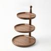 Wooden Organizer with Trays Round Tiered Tray for Dresser, Entryway, Vanity
