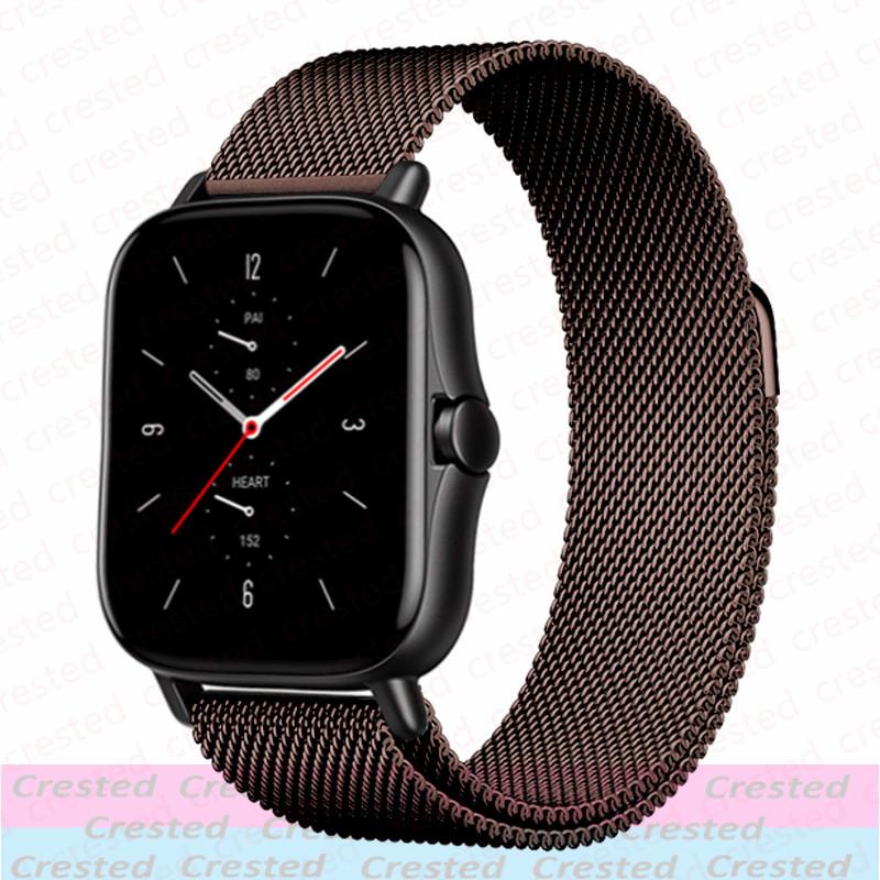 Milanese Loop Band For Amazfit GTS/2/2e/3/4/GTS2 Mini/GTR/47mm/GTR2/3/4/5/Pro Stratos Bracelet Amazfit Bip 6 5 20mm/22mm Strap