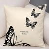 Cute Retro Butterfly Cushion Cover Natural Linen Organic Fabric DoubleSided Printing Breathable For Decor
