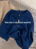 Women's Retro Gold Buckle Round Neck Knit Cardigan - Autumn/Winter 2026 Collection, Loose Casual Fit Sweater.