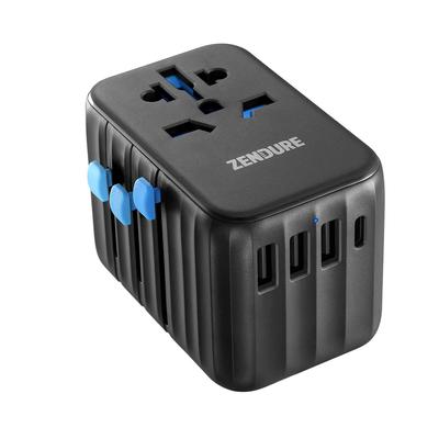 ZENDURE 61W PD Overseas Outlet Conversion Portable Travel Charging 6 Devices Ports for Passport II Pro Limited Model Plug, Adapter, Small,