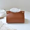 Tissue Box Holder Home Living Room Coffee Table Desktop Simple Napkin Box Kitchen Storage Paper Box Pu Leather Organizers