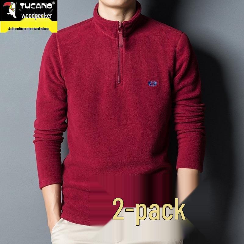 Men's Autumn/Winter Woodpecker Polartec Half-High Collar Zipper Fleece Hoodie
