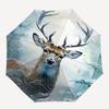 1pc Winter Wonderland Deer: Automatic Opening/Closing Umbrella with Foldable Design, Iron Frame for Outdoor Use, Festive Gift for Fans and Travelers.V