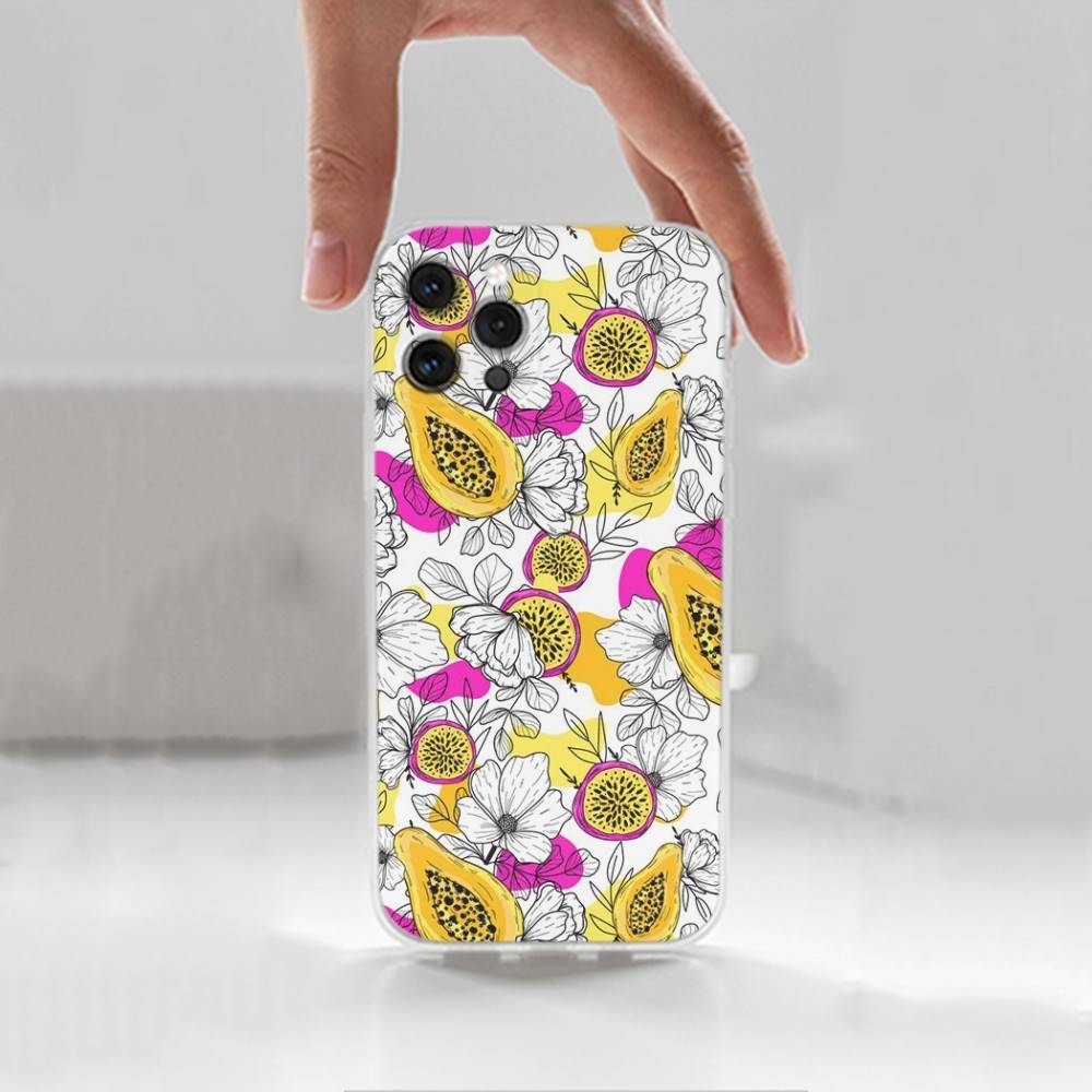 Fruit P-Painting For iPhone 12,Mini,16,X,13,XR,15,Pro,17,Plus,11,Max,14,SE,XS,Transparent Soft Cover Case