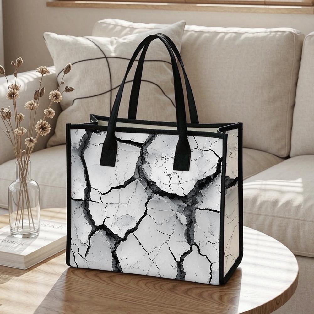 Crack Pattern Tote Bag for Daily Use