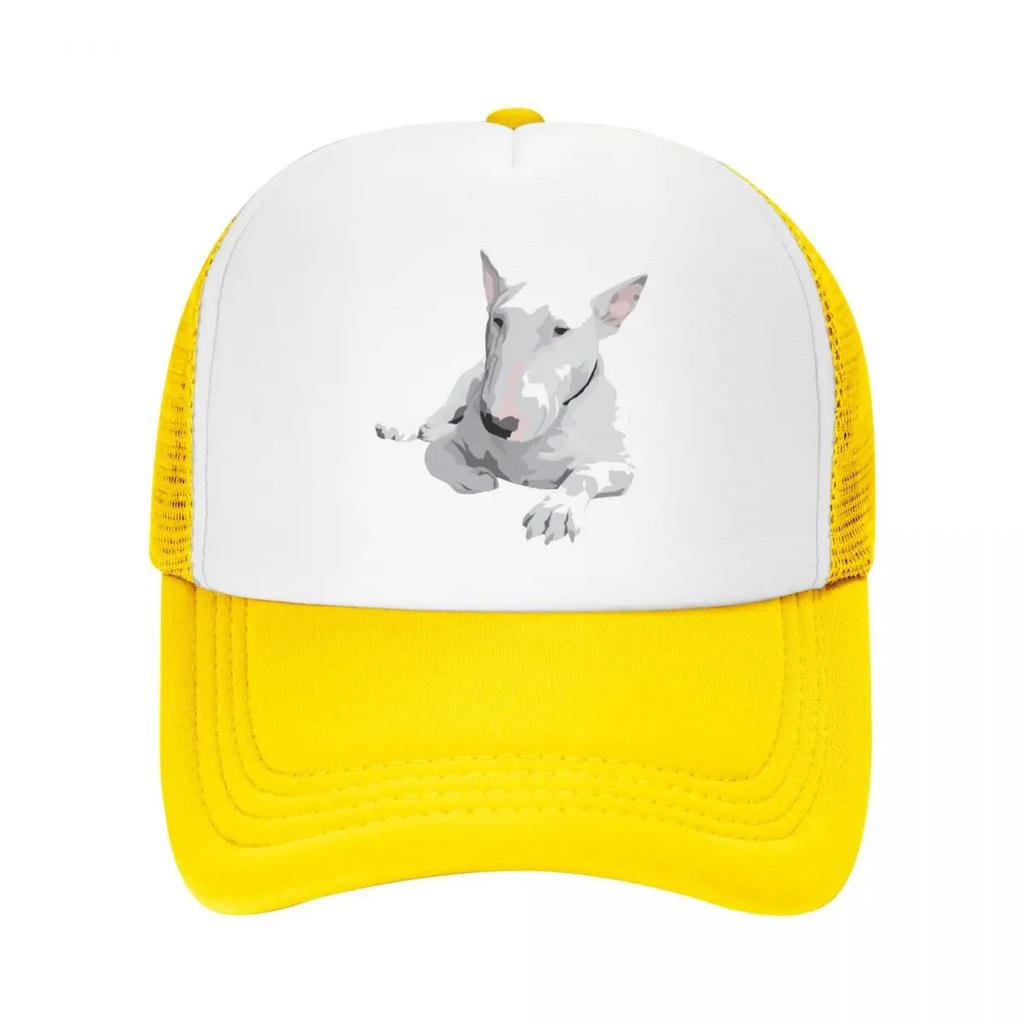 Individuelle English Bull Terrier Trucker-Kappe für Unisex-Damen, verstellbare Baseballkappe für Erwachsene, Hip-Hop-Dad-Hat