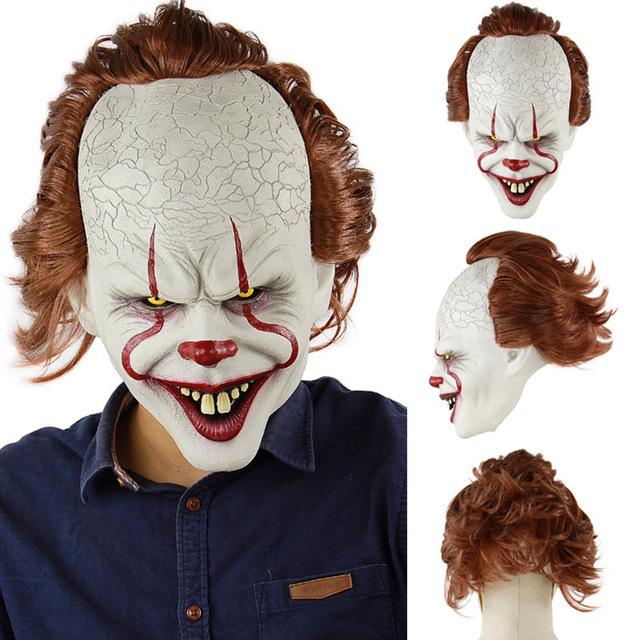 Costumes Fancy Dress Cosplay Adult Scary Latex Horror Clown Mask Halloween Party