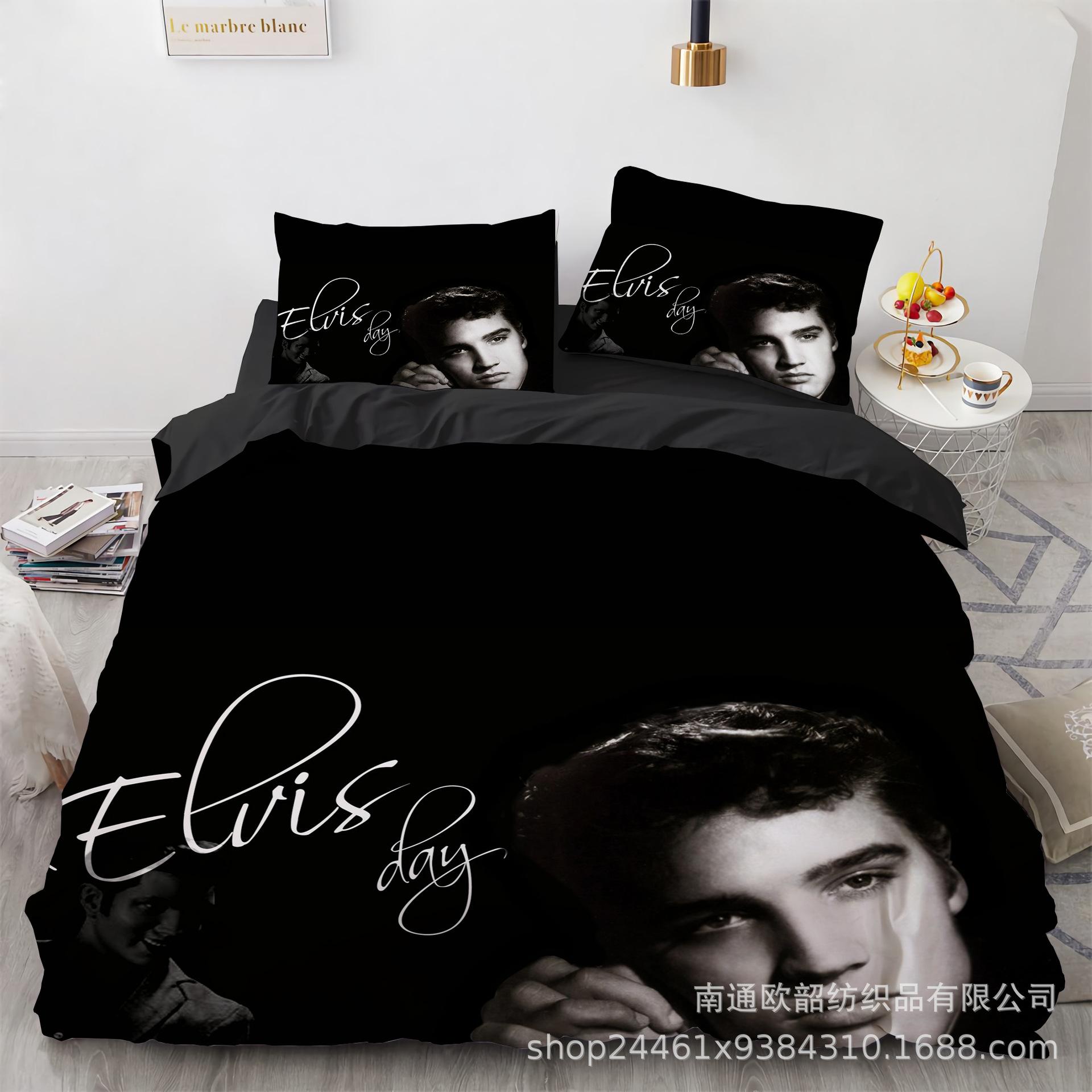 

Size 3D Digital Printing Elvis Presley Home Textile Quilt Set Three Pieces EU Twin 135x200cm