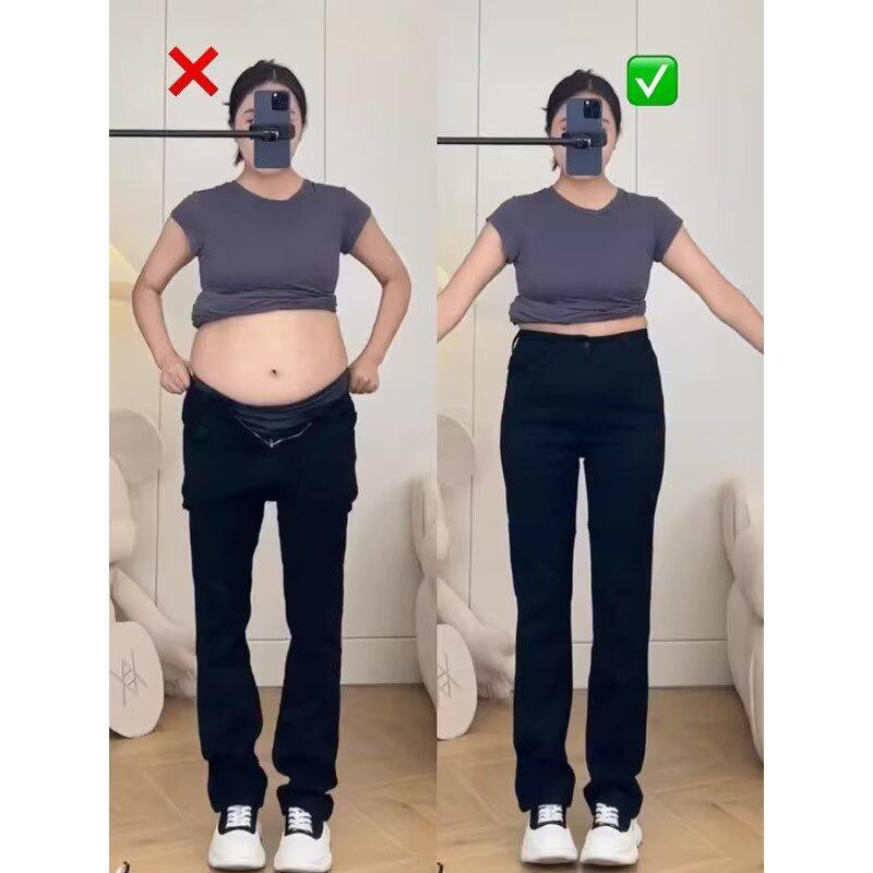 

Женские джинсы большого размера с высокой посадкой, утягивающие, черные - Весна 2024 L