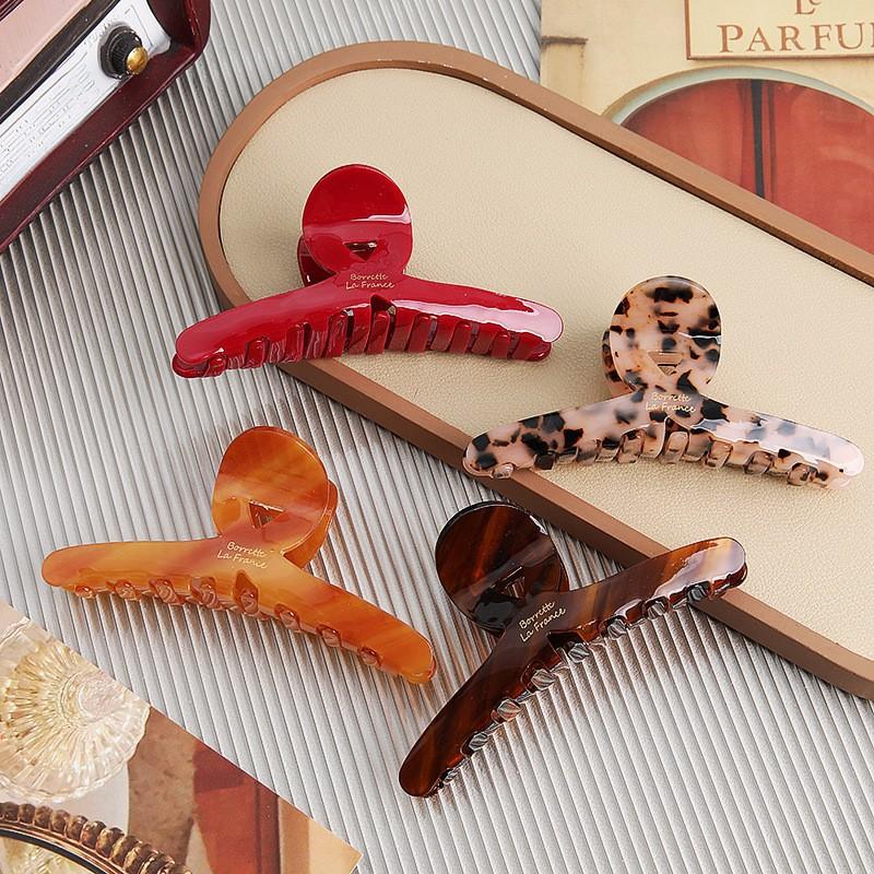 Acetic Acid Grab Clip Trendy Fine French High-End Sense Large Shark Clip Hair Volume Multi-Hair Grab Headgear Women