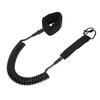 Surfboard Leash High Elasticity TPU Black Adjustable Coiled Surfing Leg Rope for Paddleboards Longboards