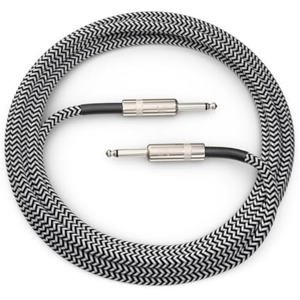 D'Addario Daddario Shield Cable (Guitar Shield) Custom Series Braided Instrument Cable Gray PW-BG...