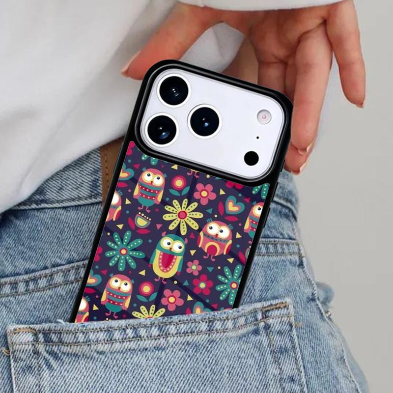 Cartoon Owl Collage Phone Case for iPhone 16e 15 14 13 12 17 Pro Max Plus Air 17pro Cover Coque