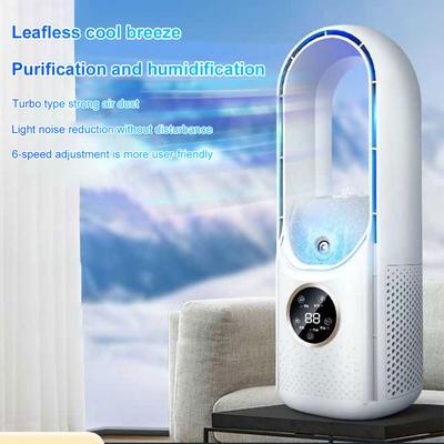 Ventilador de Mesa com 6 Velocidades e Névoa Portátil Sem Lâminas Temporizador de 6H Ventilador de Resfriamento Pessoal para Casa Escritório