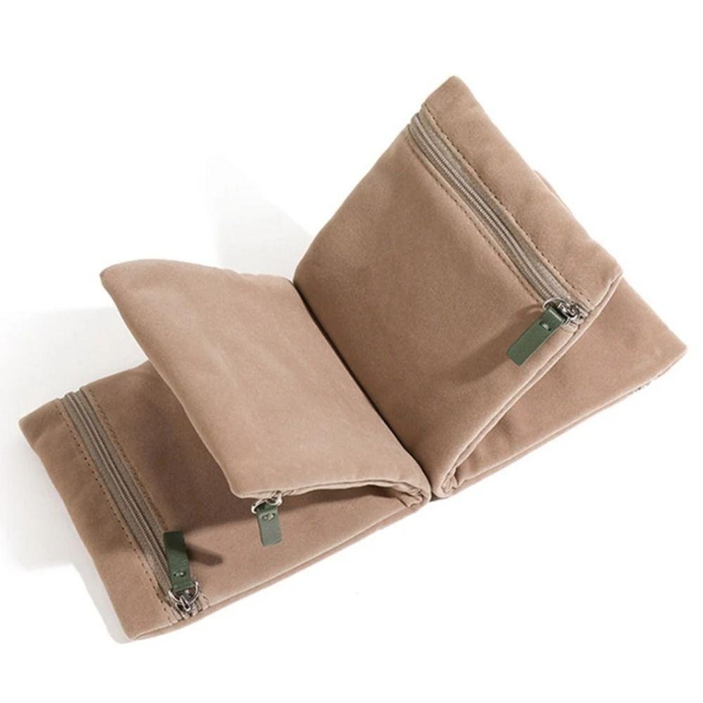 Zipper Travel Jewelry Storage Bag Multiple Compartments Clutch Bag Earrings Container  Woman