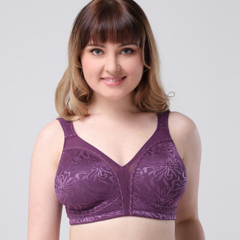 

Европейский и американский вышитый бюстгальтер полной чашки большого размера, ультратонкий, без косточек, нижнее белье 80B фиолетовый