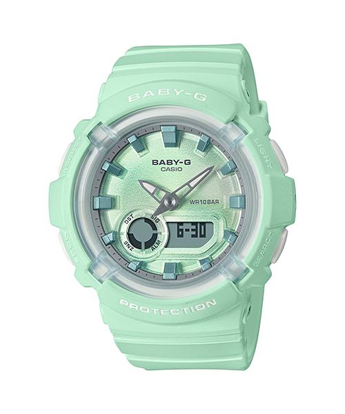

Casio Baby-G Women s Resin 100M Water Resistant Analog Shock Resistant Quartz Watch BGA-280-3A зелёный
