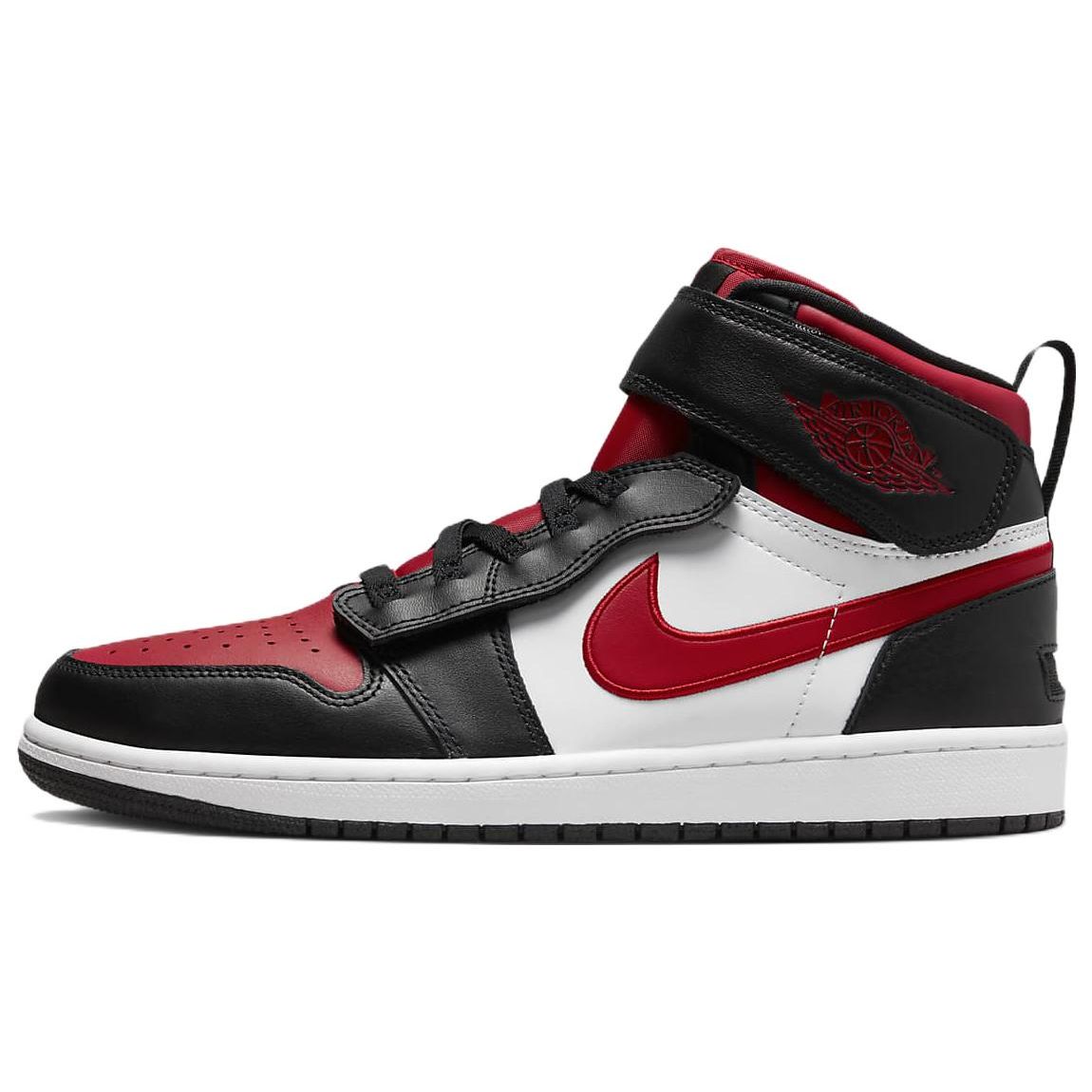 Мужские кроссовки Air Jordan 1 High FlyEase Bred Toe черные, белые, огненно-красные CQ3835-061 46