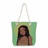 Black Girl Print Thick Rope Single-shoulder Beach Bag 7358