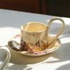 Chinese Style Ceramic Coffee Cup Flower Design Sense Coffee Cup And Saucer Kitchen Supplies Cup And Saucer Suit Microwave Oven