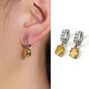 Módní žluté oválné zirkonové visací náušnice pro ženy lesklé geometrické křišťálové zirkonové svatební náušnice luxusní svatební zirkon
