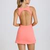 European and American Backless Solid Yoga Tennis Skirt Lightweight Breathable Outdoor Fitness Running Golf Sports Dress
