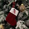 Woven Christmas Socks Woolen Christmas Tree Pendant Letters Christmas Knitting Stocking  Fireplace