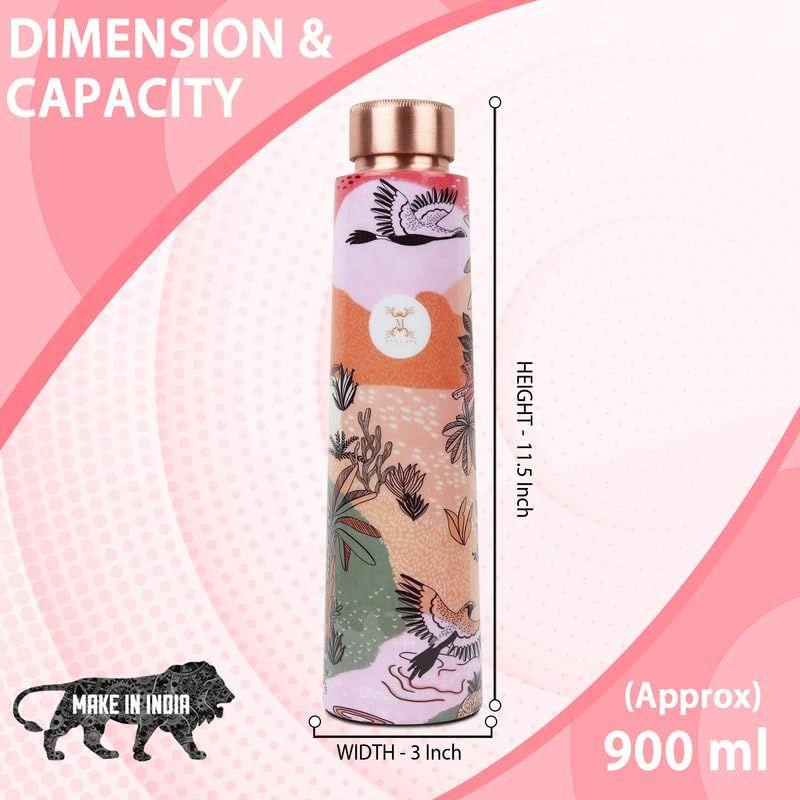 Stay Refreshed and Healthy Pure Copper Water Bottle - Advanced Leak Proof, Joint Less (900ml)
