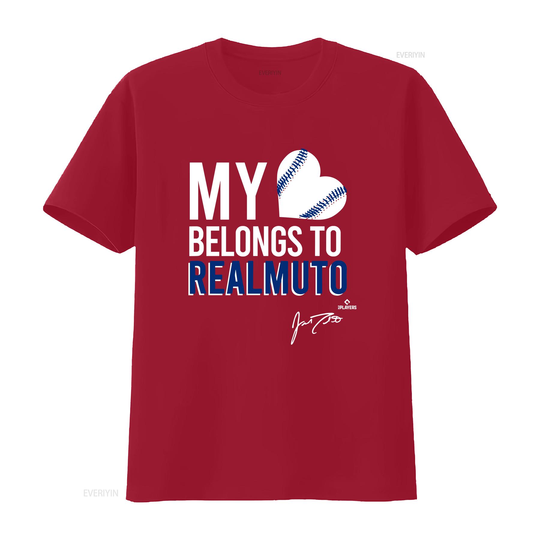 

My Heart Belongs To J T Realmuto Shirt vintage Washed Versatile streetwear Slightly Stretched Breathable fashion Soft S