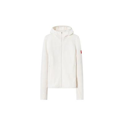 All-Weather Series Solid Color Slim Fit Knitted Fleece Hooded Jacket Women Jackets Gardenia-White 162410702-1