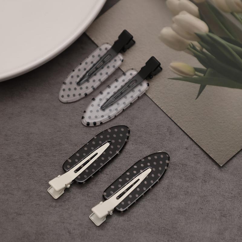 Black White Polka Dot Acrylic Hair Clips Minimalist Secure Hold Suitable for Daily Wear Party Outfits Hair Styling Accessories