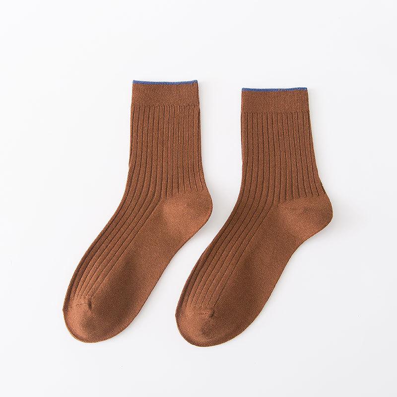 Men Spring and Autumn Pure Cotton Pure Color Sports Deodorant Sweat Absorption Socks