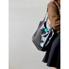 IELGY Retro All-Match Commuter Tote Bag Large Capacity Black Portable One Shoulder