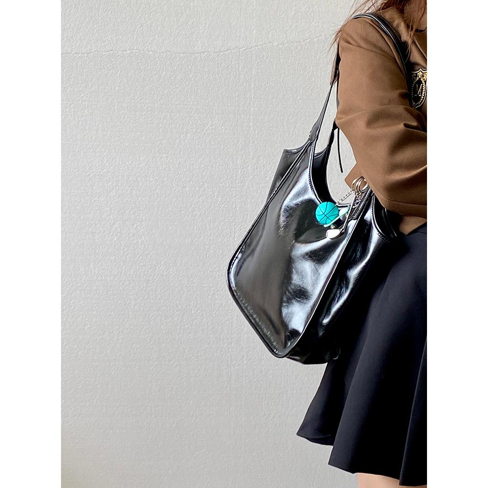 IELGY Retro All-Match Commuter Tote Bag Large Capacity Black Portable One Shoulder