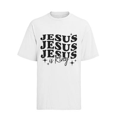 Jesus Is King Faith God King Religion Bible Church Cotton Men's T-Shirt
