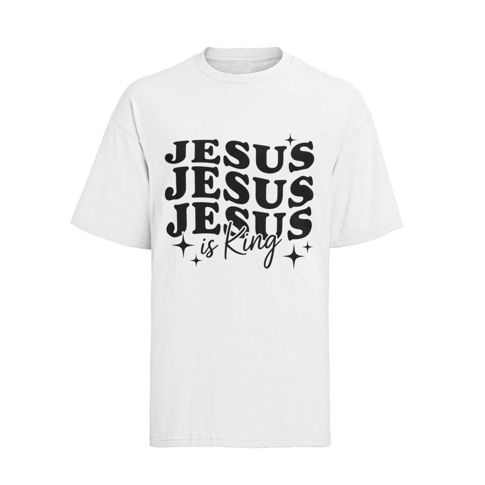 Jesus Is King Faith God King Religion Church Cotton Womens Oversized T-Shirt