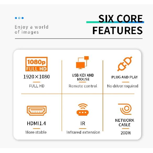 200M HDMI KVM USB Extender Over RJ45 CAT5e CAT6 Ethernet Network Cable TCP/IP HDMI KVM Extender Transmitter Receiver Converter