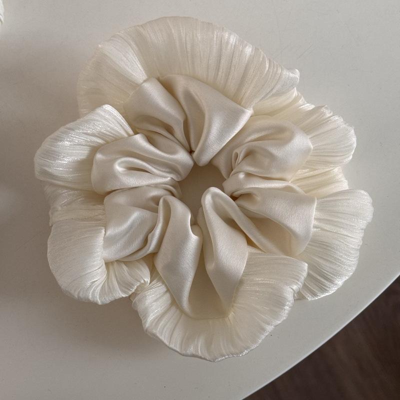 2025 New High-end Simple Bow Satin Large Intestine Ring Headdress Bridal Hair Ring Women's Temperament Accessories