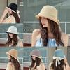 Water Bucket Hat Women Summer Sun Protection Straw Sunhat With Short Brim For Beach Vacation