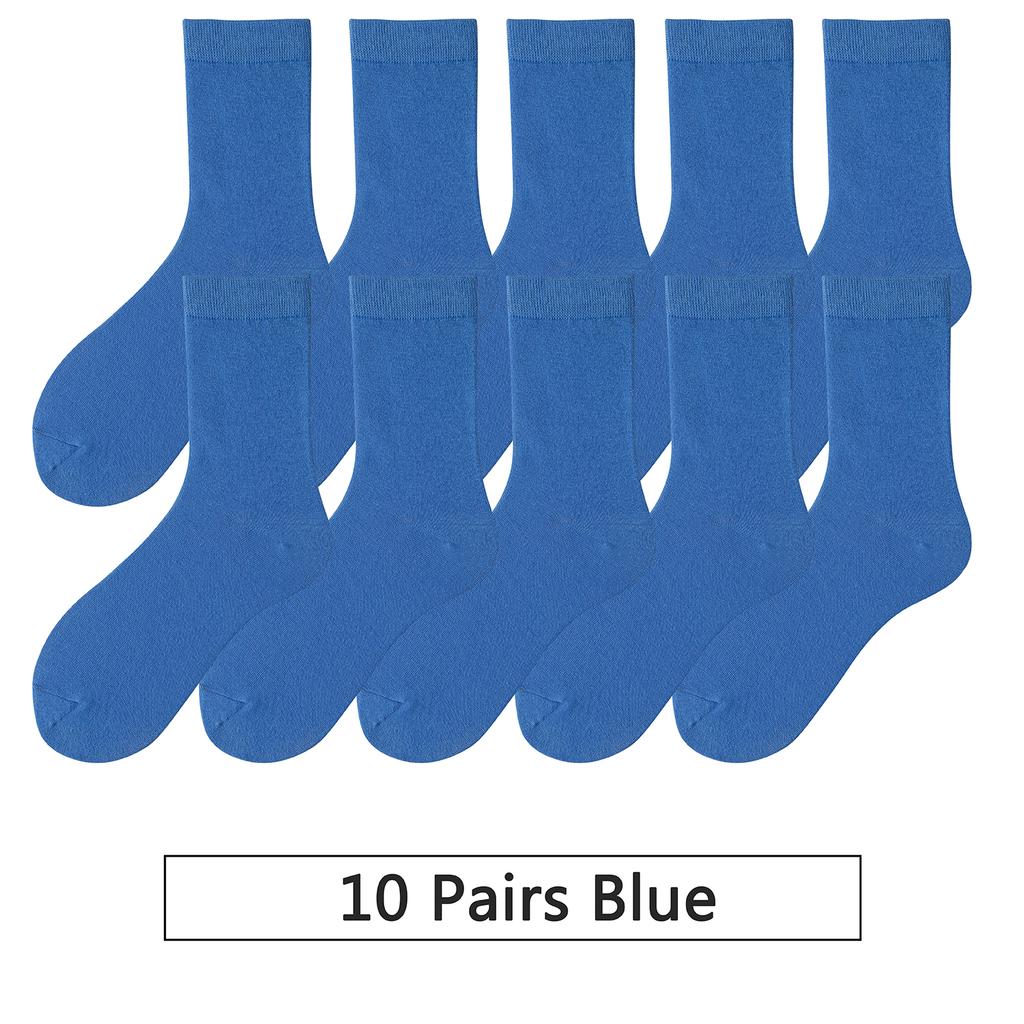 10 Pairs/Lot New Woman Cotton Socks Men Sock Solid Color Autumn Spring For Female's Soft Breathable Colorful Girl