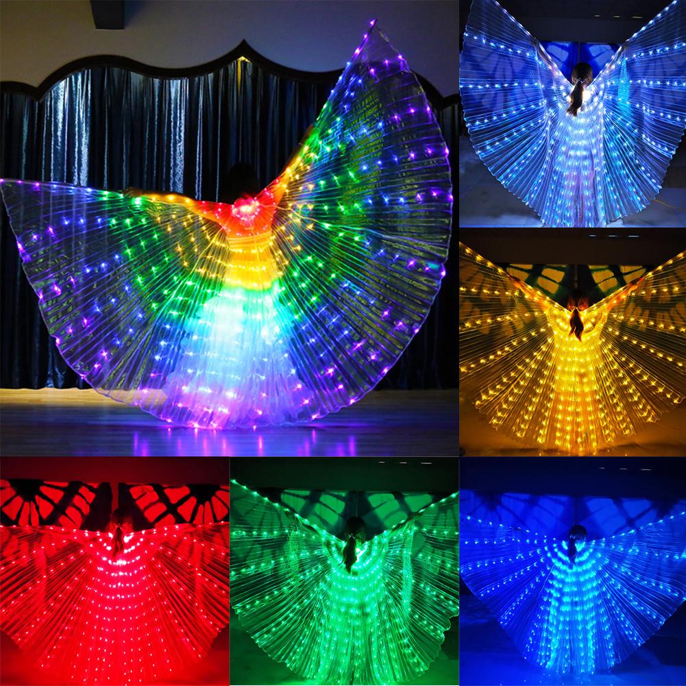 צעיף LED לריקוד אביזרים זוהרים ריקודי בטן פלורסנטי אורך 145 ס"מ לגובה 160-178 ס"מ אדום עם מוט מתארך
