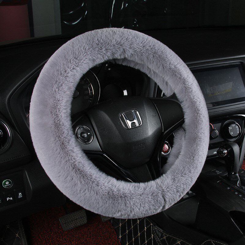 Winter Car Steering Wheel Cover Short Plush Car Handle Cover New Universal Winter Handle Cover for Women Volkswagen Warm and Cute