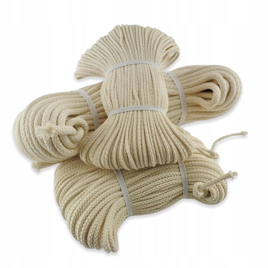 Wick for oil lamps, torches, ROUND, 7mm, 1m
