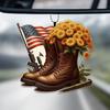 Cute Acrylic Charming Christmas Tree Hanging Decoration Joyful Car Accessory For Holidays