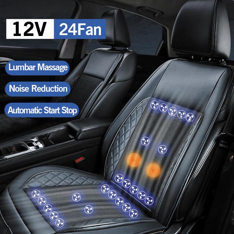 Cooling Car Seat Cushion DC 12V Car Summer Cool Air Seat Cover With 24 air outlets Universal Air Conditioned Massage Seat Cove