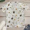 Floral Print V Neck T-shirt, Casual Short Sleeve Top For Spring & Summer, Women's Clothing