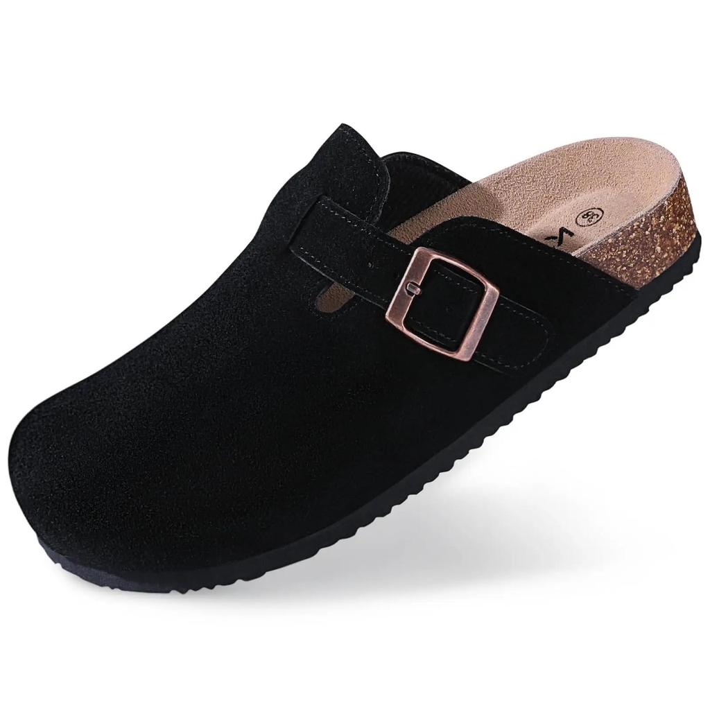 Zoccoli in Camoscio da Donna Pantofole Zoccoli in Sughero e Camoscio Pantofole Classiche da Uomo Mules da Esterno Pantofole Antiscivolo in Sughero con Supporto Plantare Femminile
