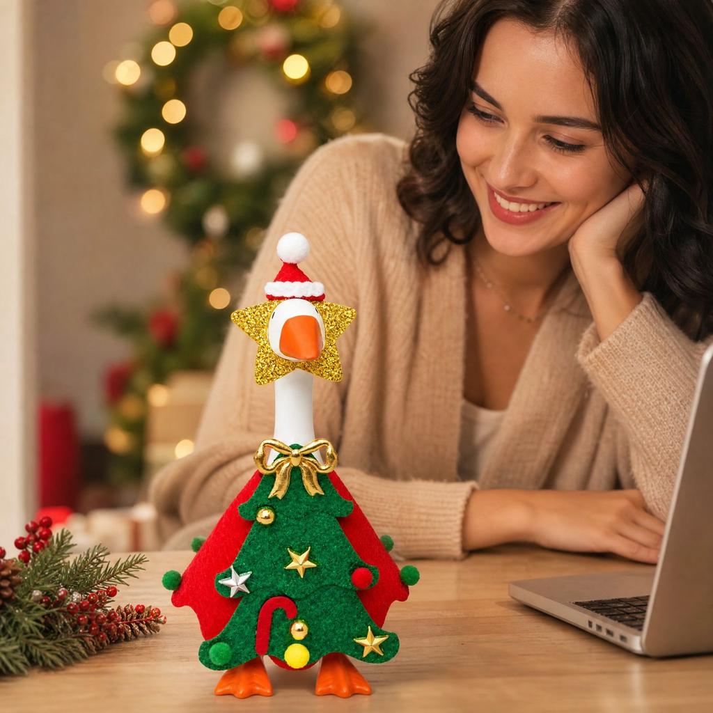 7-Inch Christmas Tree Tabletop Set, Holiday Decoration Accessory, Not Included